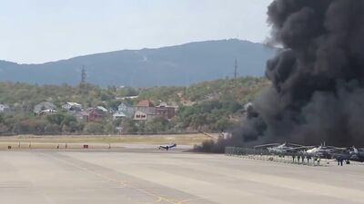 Крушение вертолета МИ 8 в Геленджике (момент катастрофы)