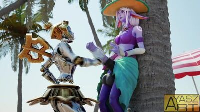 League of Legends Hentai | Lol Porn | [League of Porn] Футанари Орианна х Сорака (Аяс) [лига легенд]